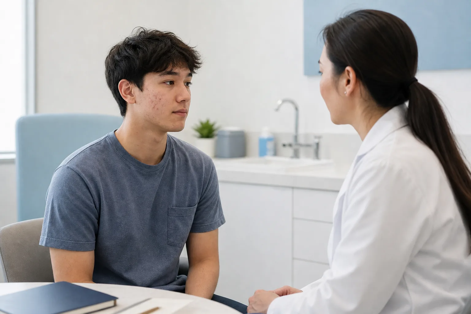 Consulta dermatológica por acné